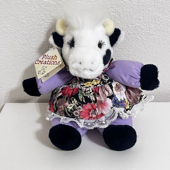 Vintage Plush Creations Ruffles Cow Stuffed Animal Plush 9" #1807 w/ TAG 1991 - Picture 1 of 13